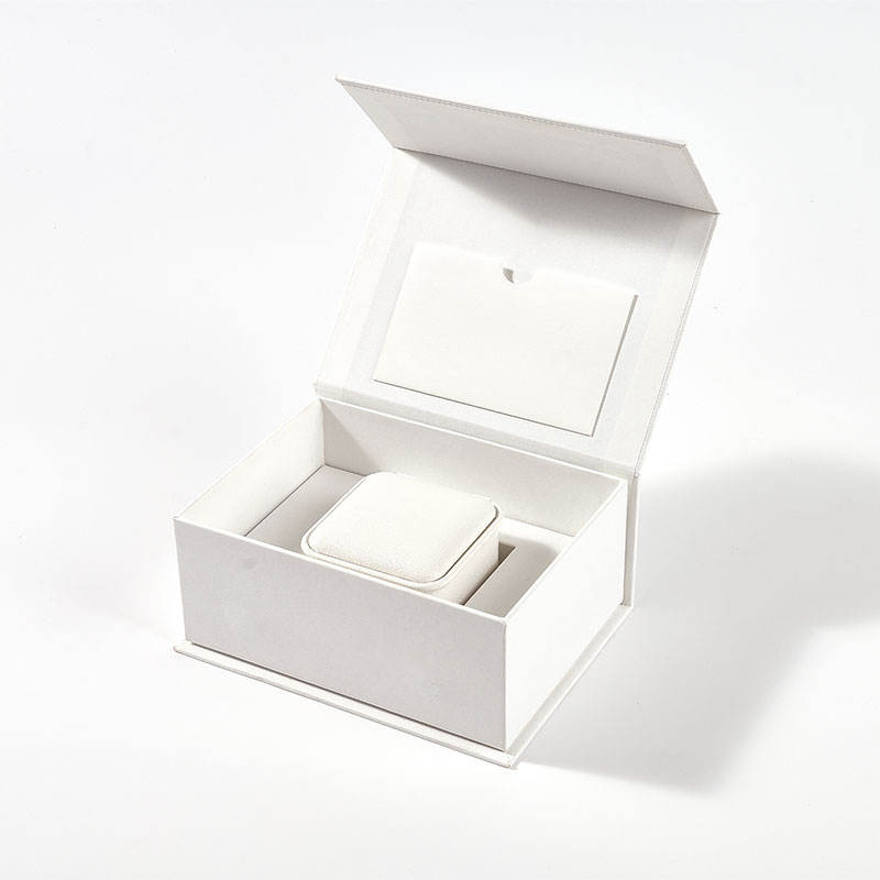 White Paper Leatherette Bracelets Necklace Ring Earrings Packaging Jewelry Box