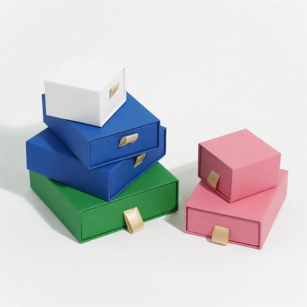 Paper Box Custom Logo Cardboard Boxes Sliding Drawer Kraft Gift Boxe Corrugated Carton Packaging For Jewelry Display