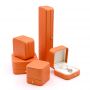 High Grade Customized Luxury Leather Orange Jewelry Box for Necklaces Rings Earrings box Packaging
