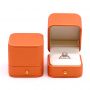 High Grade Customized Luxury Leather Orange Jewelry Box for Necklaces Rings Earrings box Packaging
