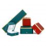  Custom High-end Jewelry Box Ring Necklace Box Luxury Dark Green PU Leather Jewelry Box
