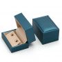 Luxury Blue Brushed Pu Jewelry Boxes with logo Jewelry Box Set Ring Packing Box