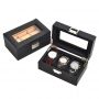Custom handmade luxuy texture leather watches gift boxes with window and dividers