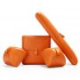 Orange Jewelry Box Factory Luxury Orange Pu Leather Package Custom Ring Earring Diamond Jewelry Box 