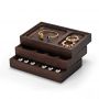 Custom pure solid wood brown color jewelry display jewelry storage for bangle ring earrings