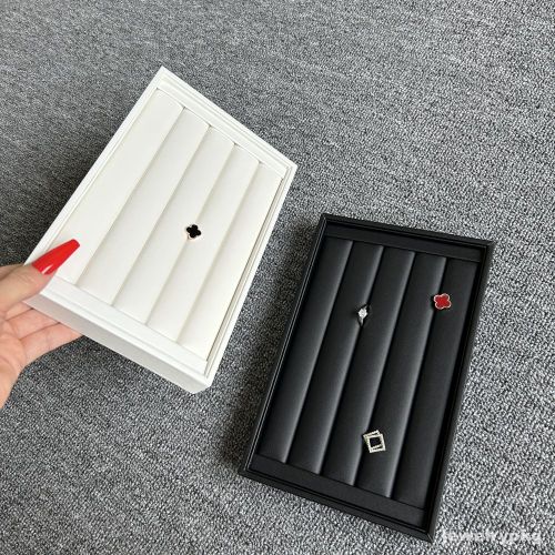 Black Custom PU Leather Jewelry Ring earrings display Plate Tray Display
