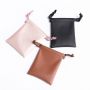 Black Wholesale PU Leather Automatic Closed Shrapnel Bag Small Cosmetic Lipstick Pouch Shrapnel Makeup Jewelry Bag WIth logo