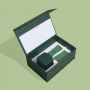 Jewelry Packaging Custom logo Green Leather Jewelry Box Luxury Ring Earrings Pendant Necklace Box Jewelry Packaging