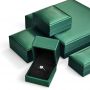 Green PU Leather Jewelry Box Bracelet Necklace Earring for Jewelry Packaging Gift Box