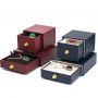 Custom textured  Drawer Sliding Customize High End Velvet Interior Paper Jewelry Box for Ring Necklace 
