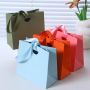 Custom logo Special Paper Bag Shimmering different colors Gift Paper Bag with Satin Ribbon Handle